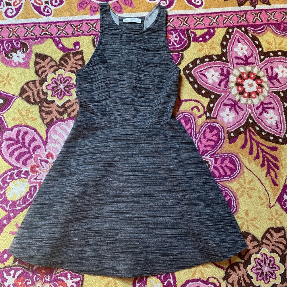 Structured Grey Abercrombie & Fitch Skater Dress - image 1